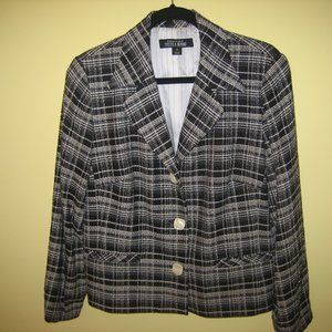 Black and white plaid blazer